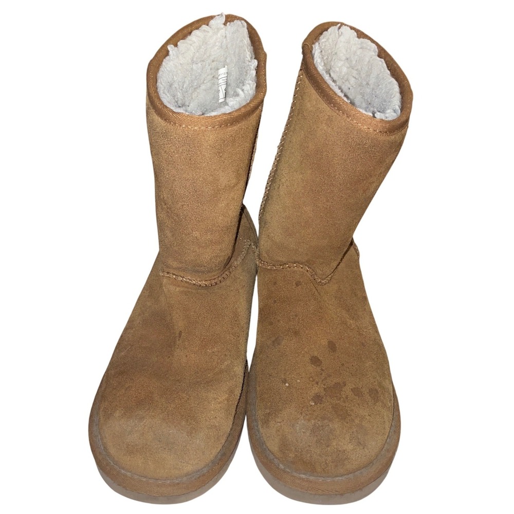 Koolaburra by UGG Womens Victoria Short Chestnut Suede Fur Lined Boots